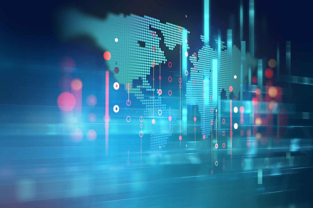 Chart of global markets and financial hubs