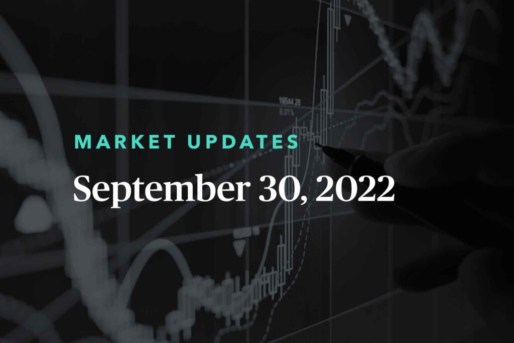 September 30, 2022 Market Update: A perfect storm of stubbornly high, white-hot inflation, large interest rate hikes, Russia’s brutal invasion of Ukraine, and China’s zero-Covid policy have all weighted heavily on global stock and bond markets.