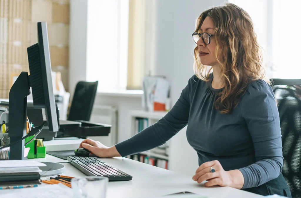 Woman working at desk