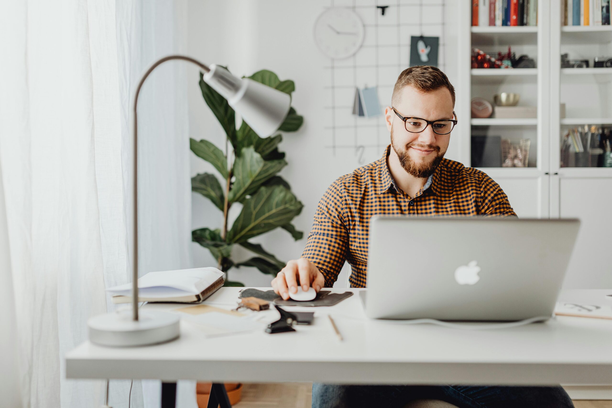 product manager for software engineering firm on his home computer
