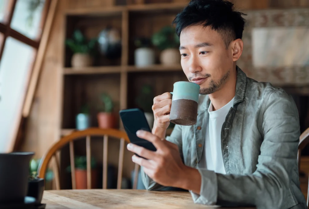 A man monitoring his personal finance