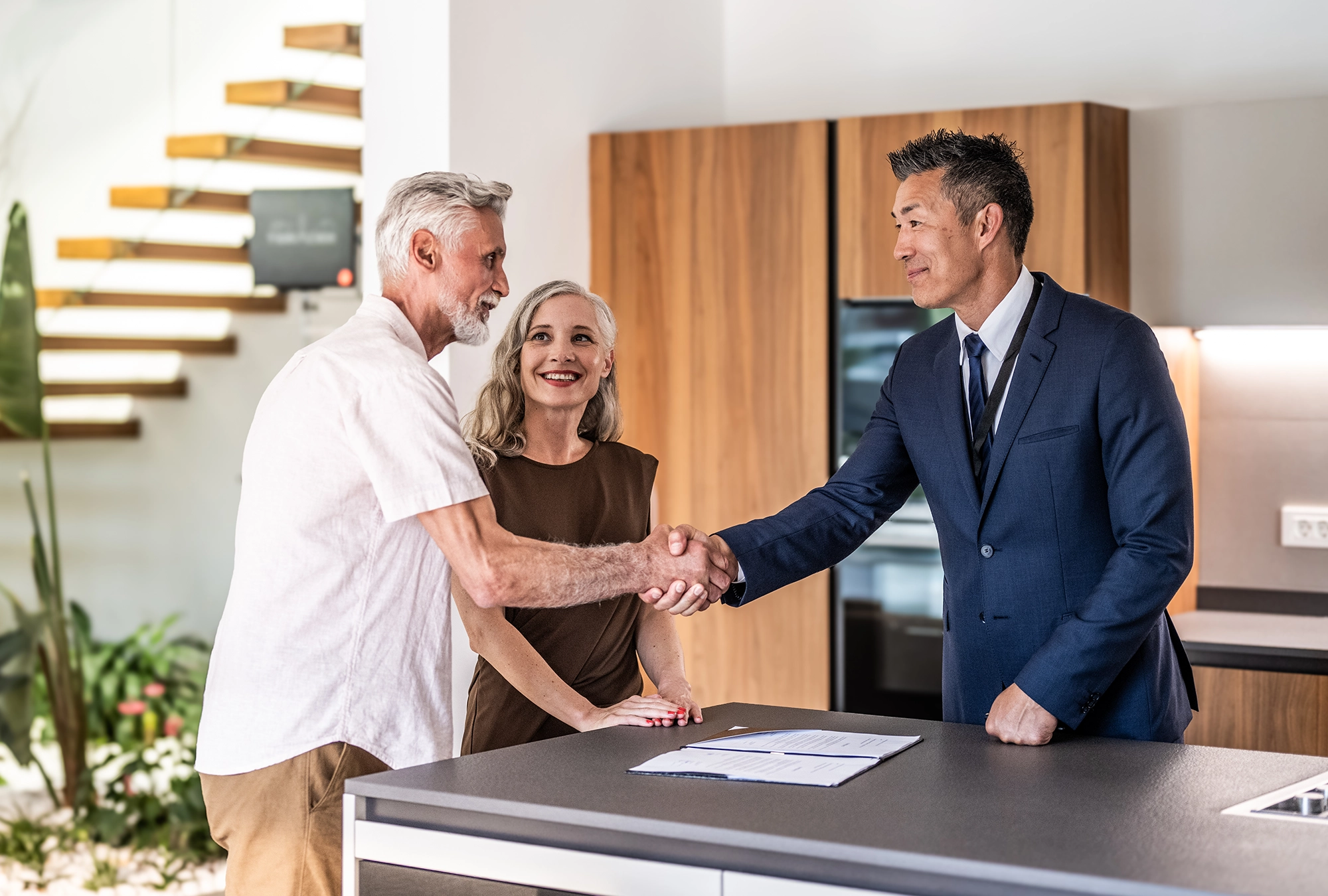 A real estate agent meeting a client