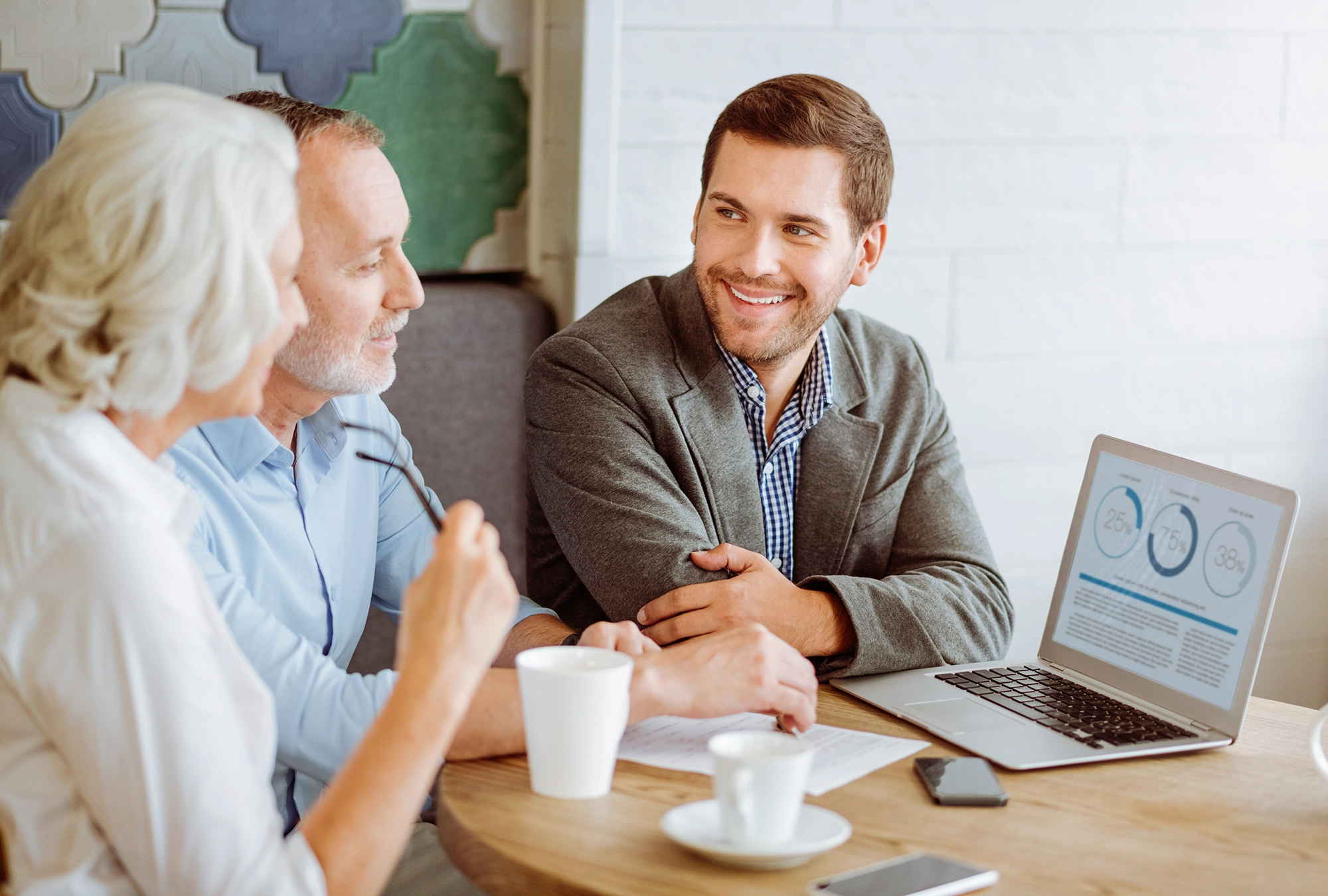 A financial advisor helping their client