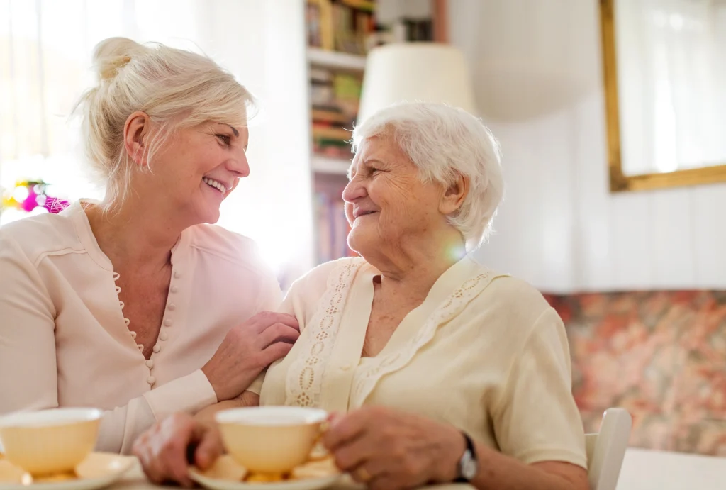 Two ladies chatting about revocable trusts