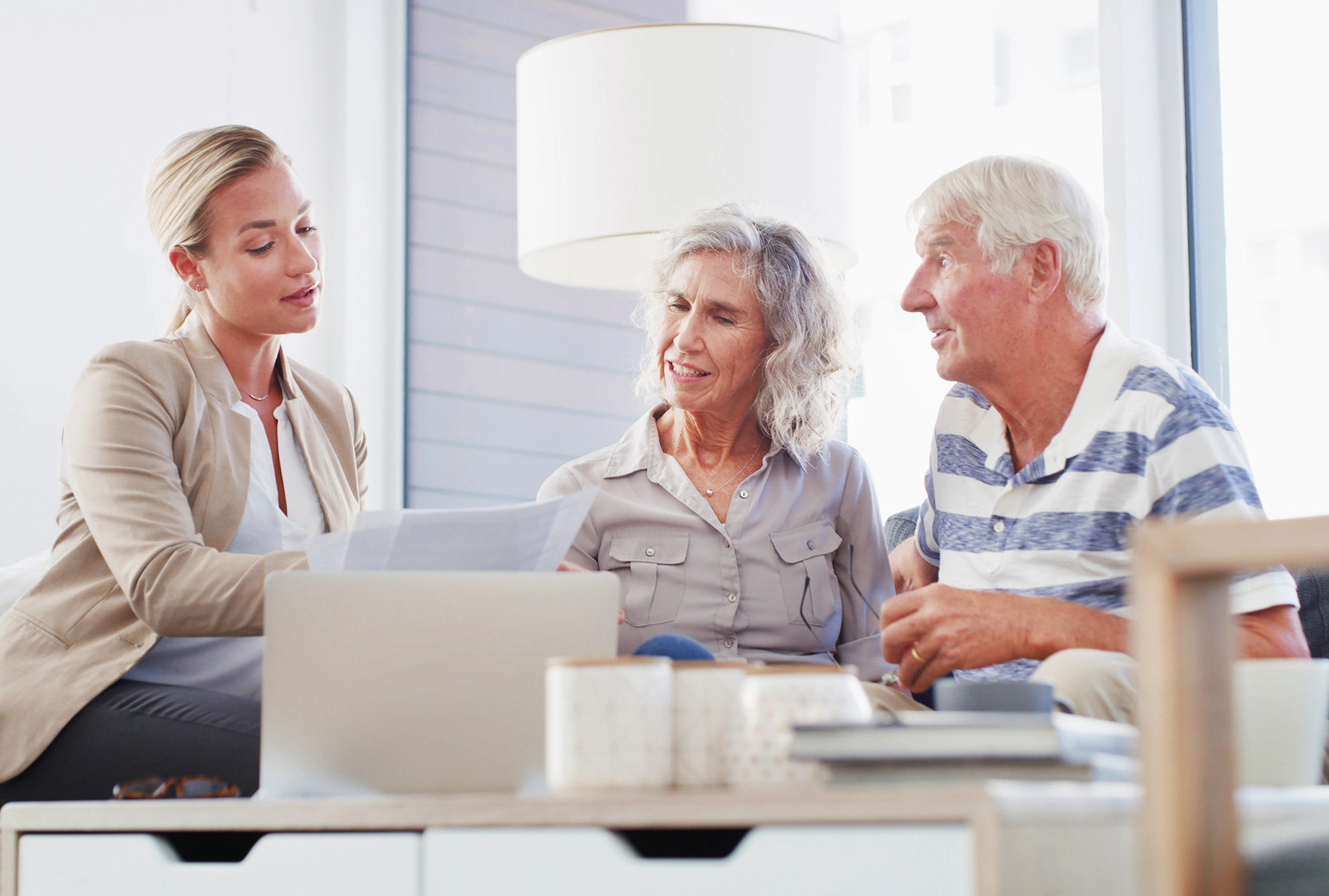 A couple evaluating annuities
