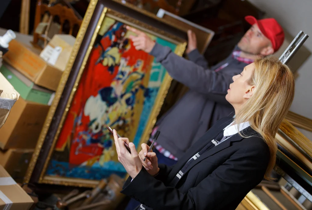 A couple looking at art