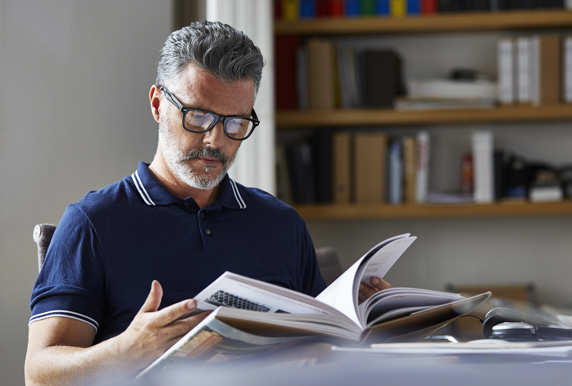 A man looking at intellectual property