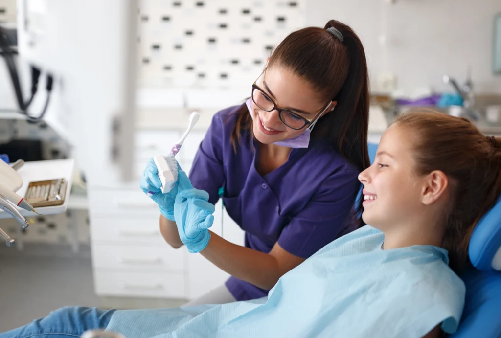 A dentist with a patient