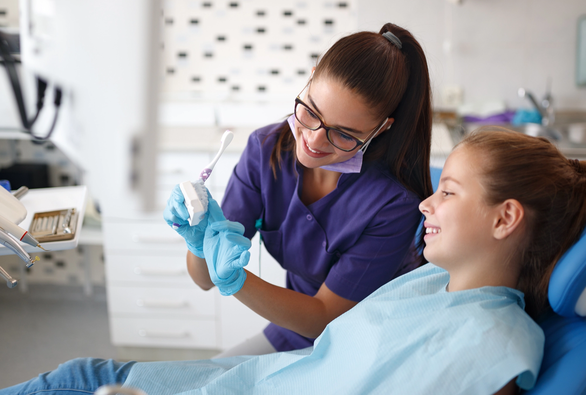 A dentist with a patient