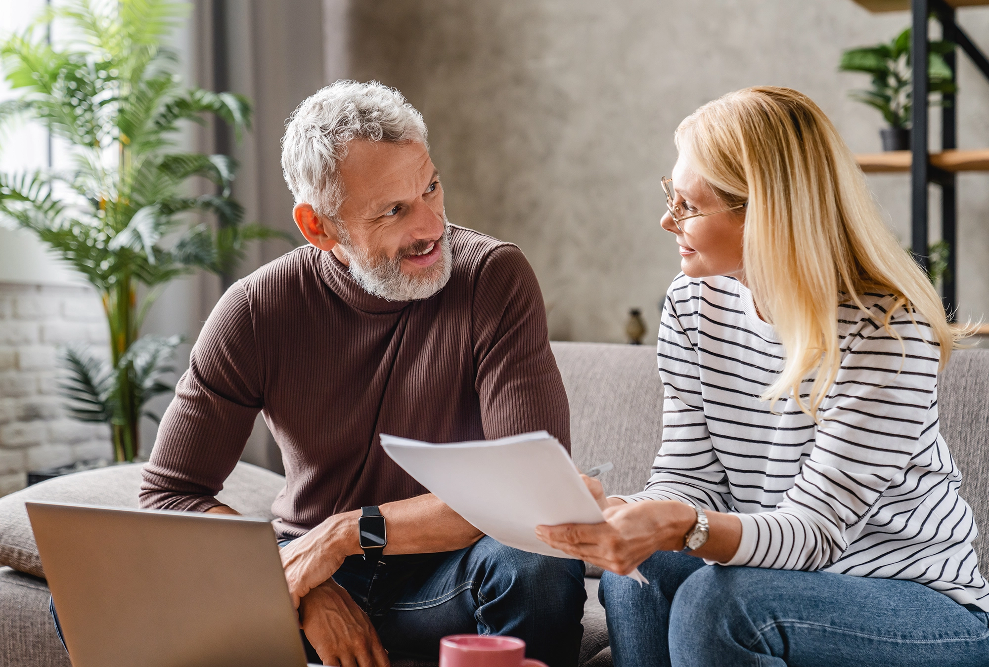 A couple in Washington discussing taxes